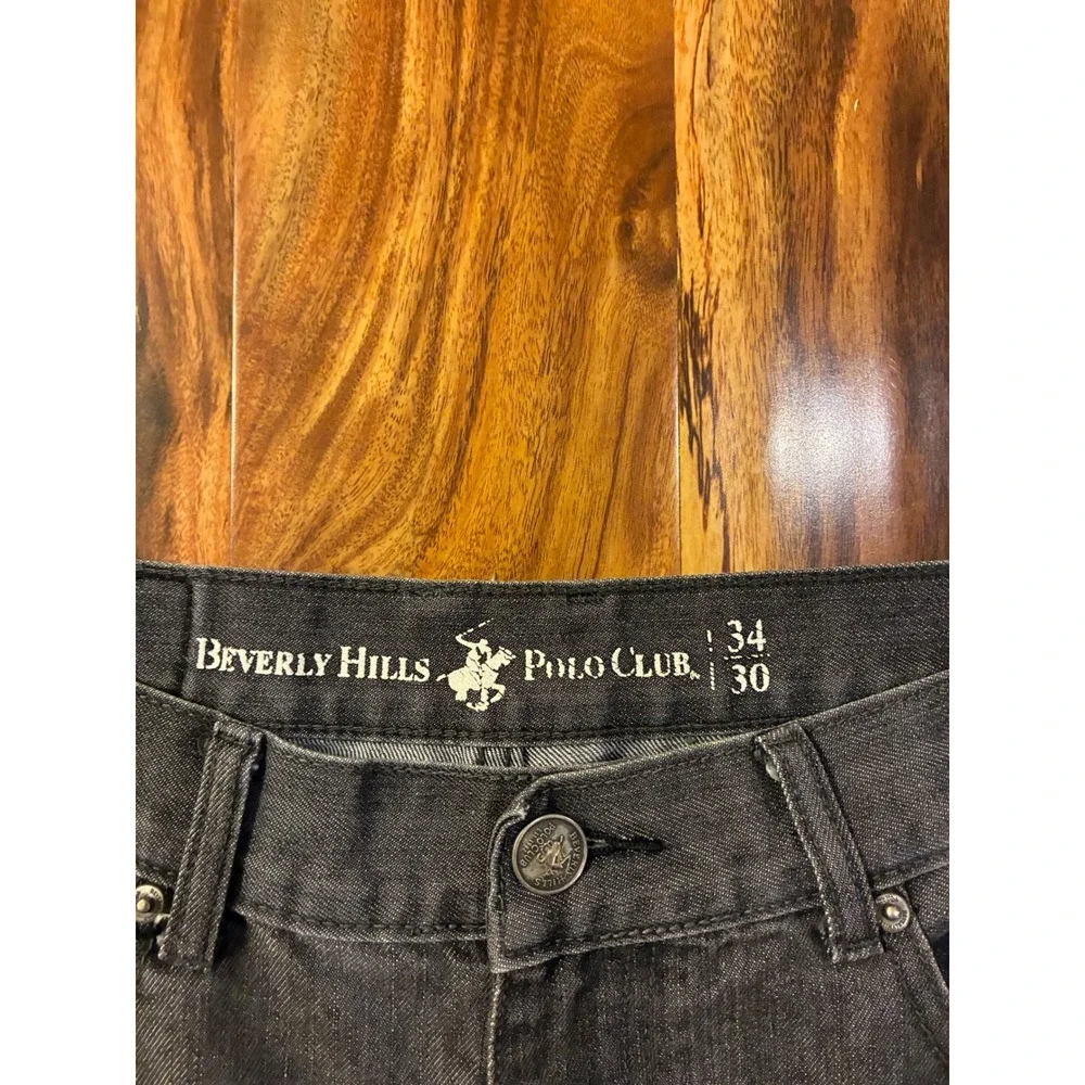 Beverly Hills Polo Club Mens Faded Black‎ Straight Leg Denim Jeans 34x30